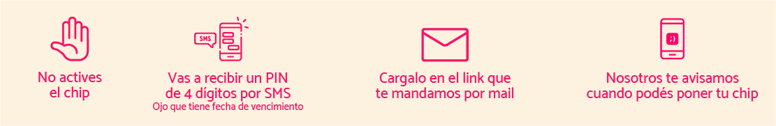 No actives tu chip. Nosotros te avisamos cuando hacerlo.